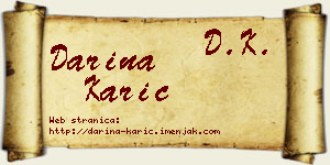 Darina Karić vizit kartica